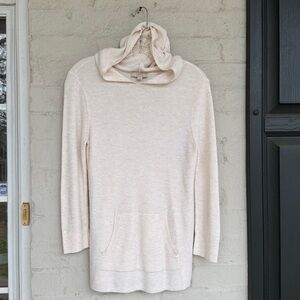 Loft Outlet Lightweight Cream Hooded Sweater Size Small